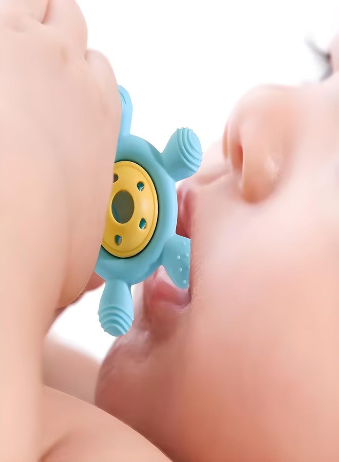 CUTEABLY خشخيشة تسنين للأطفال من كيوتابي، جونجونا، ألعاب تغذية الأطفال (رمادي) - Image 3